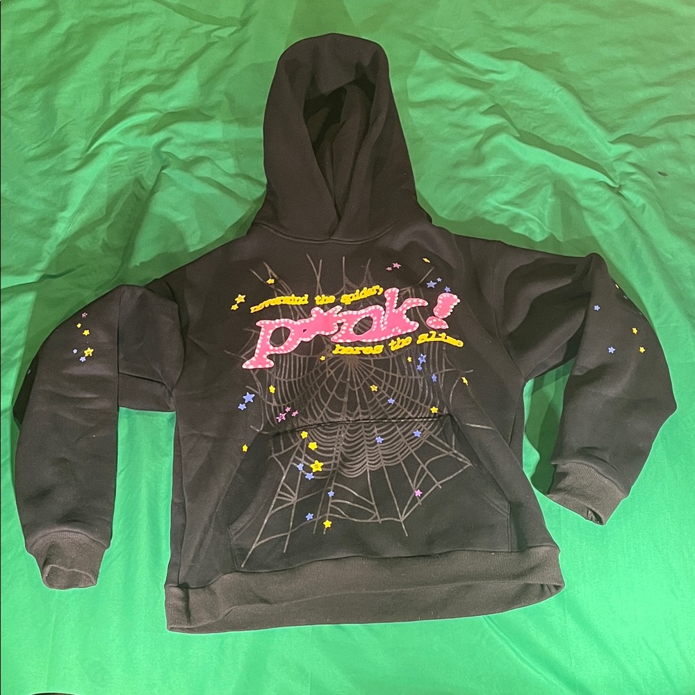 Pink! Sp5der hoodie - Black, Medium
